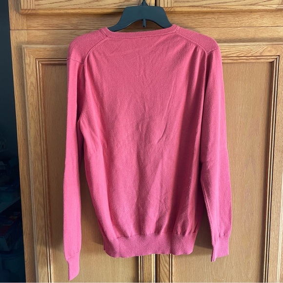 J.Crew men’s Pink /coral V-Neck Sweater size small cotton/nylon/labor de merinos - Picture 2 of 5